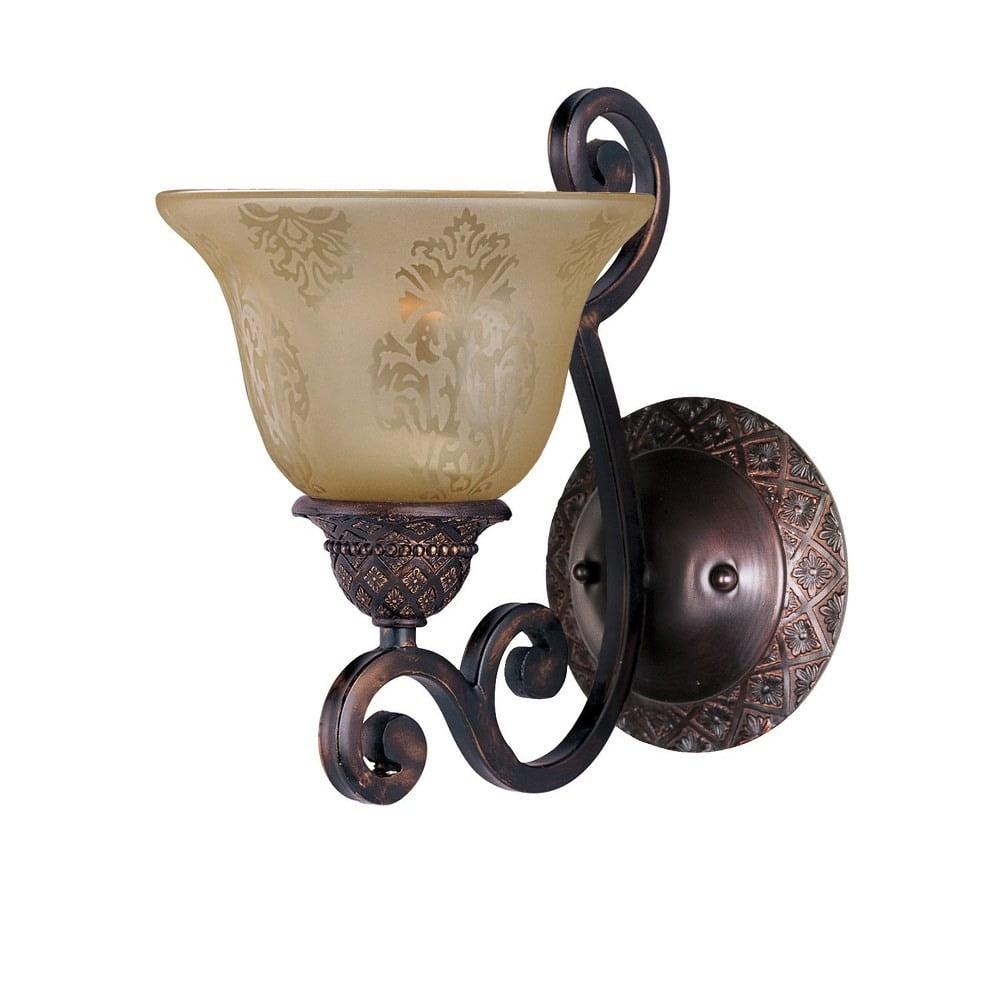 Oil Rubbed Bronze Glass Shade Wall Sconce