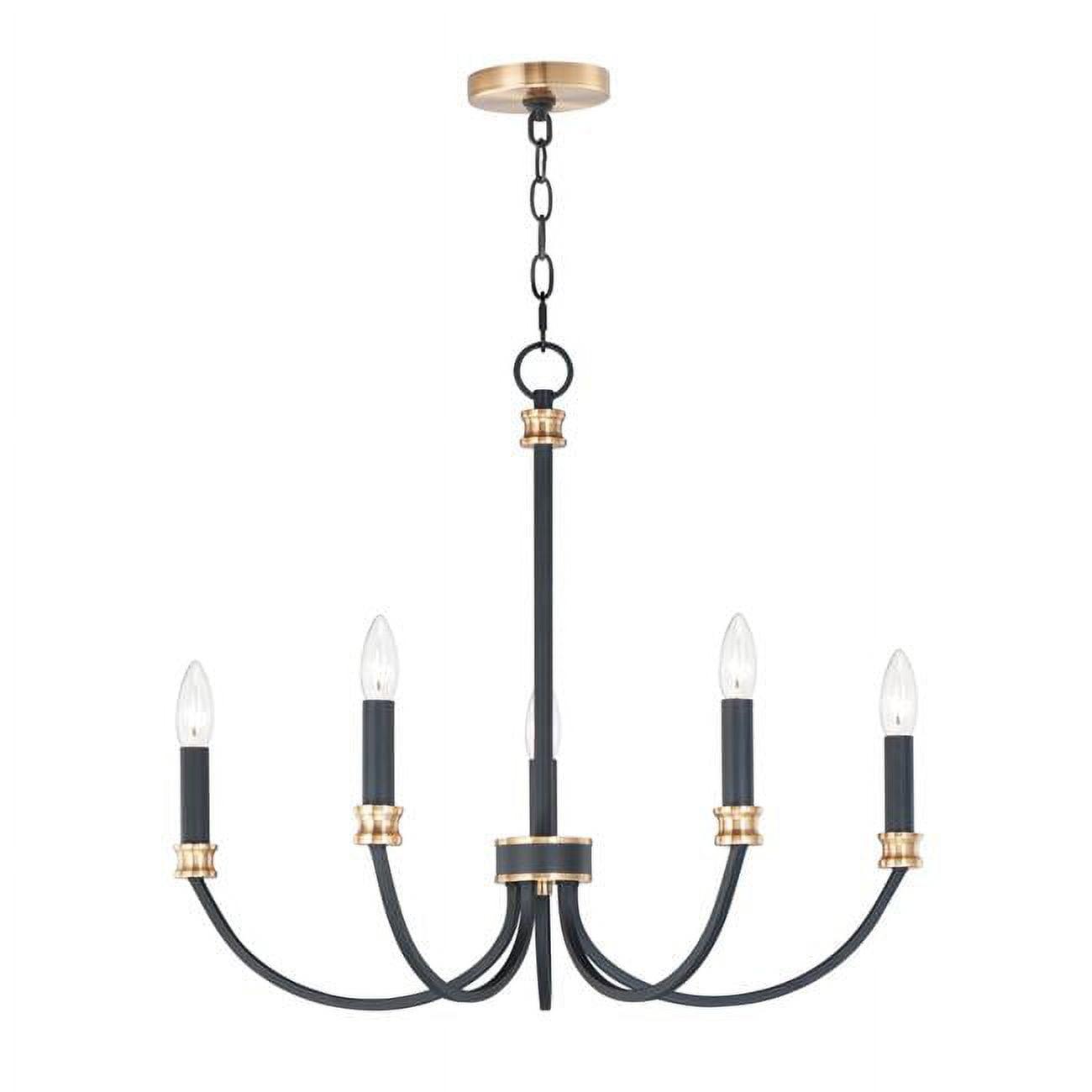 Charlton Black and Antique Brass 5-Light Candelabra Chandelier