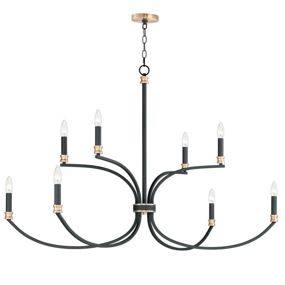 Charlton Black and Antique Brass 8-Light Chandelier