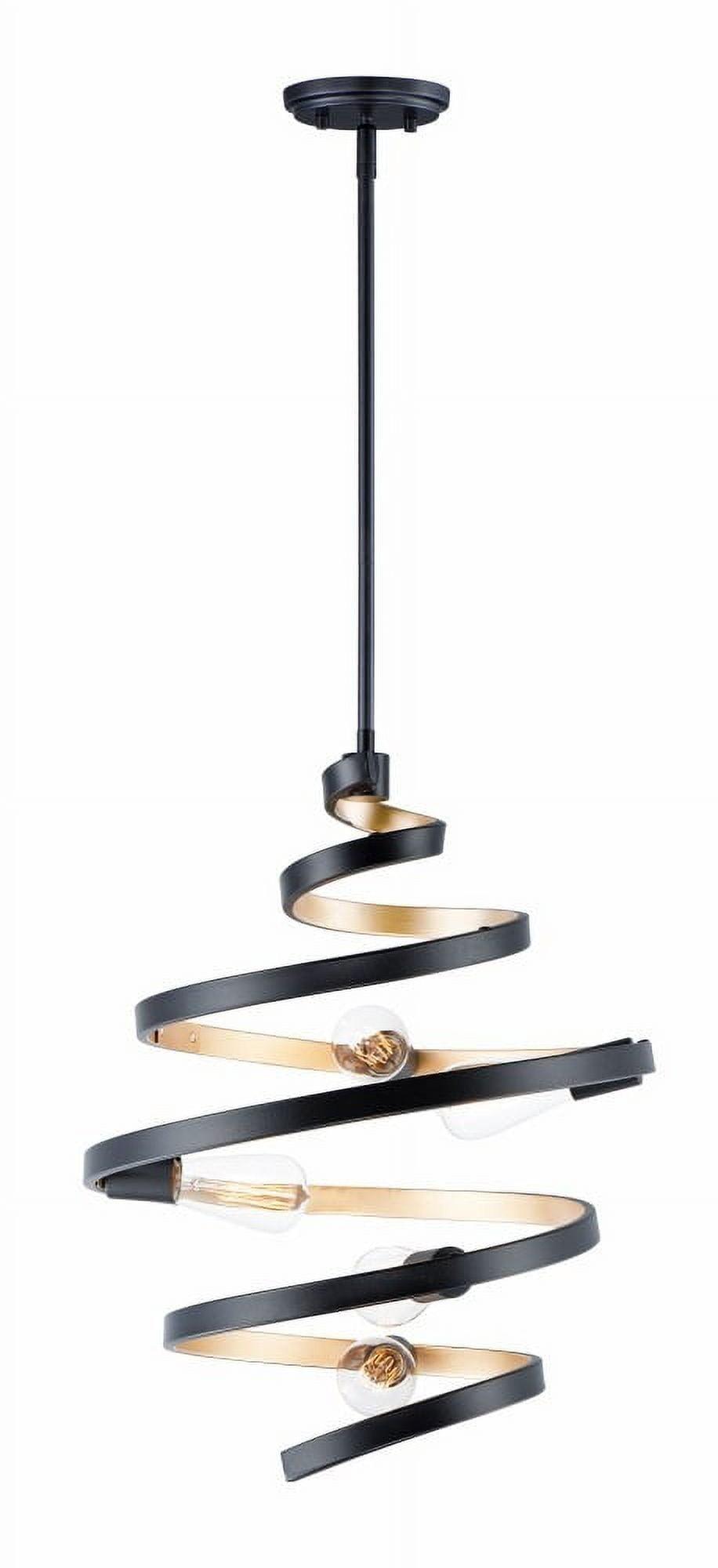 Twister 5-Light Black and Gold Pendant Light