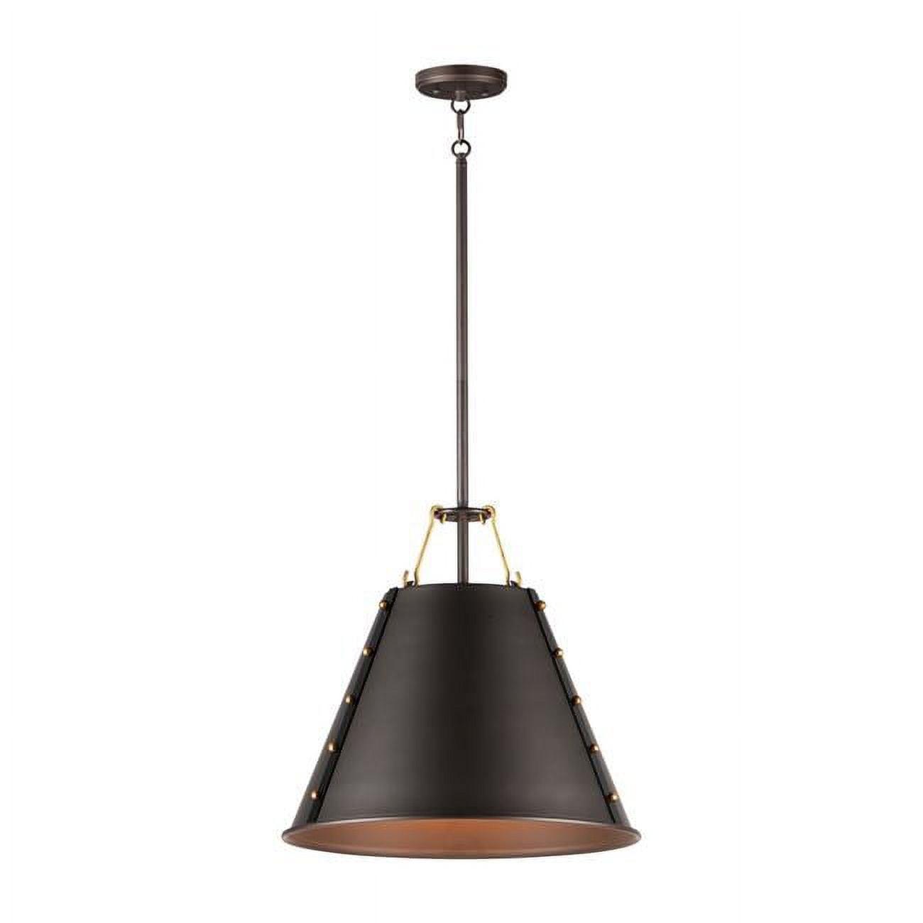 Oil Rubbed Bronze and Antique Brass Single Pendant Light