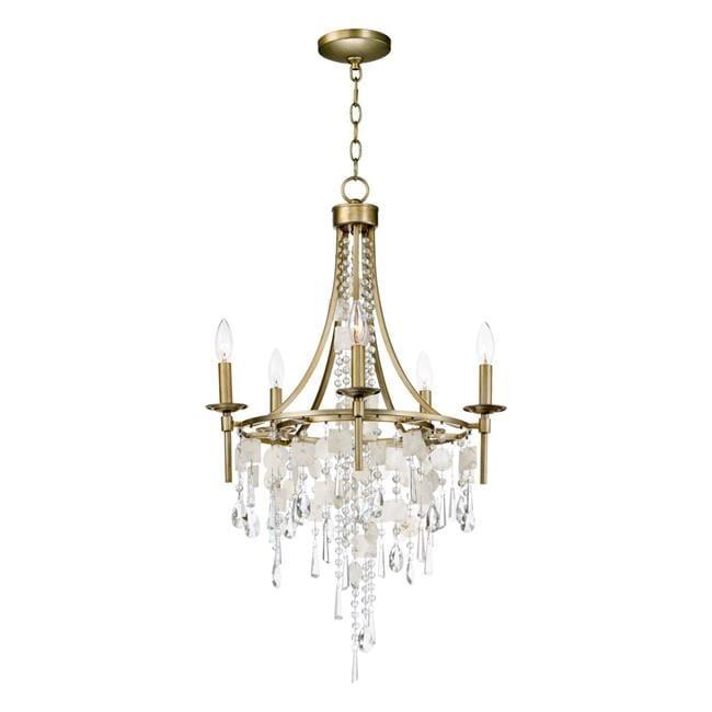 Maxim Lighting Cebu 5 - Light Chandelier in  Capiz/Gold Silver