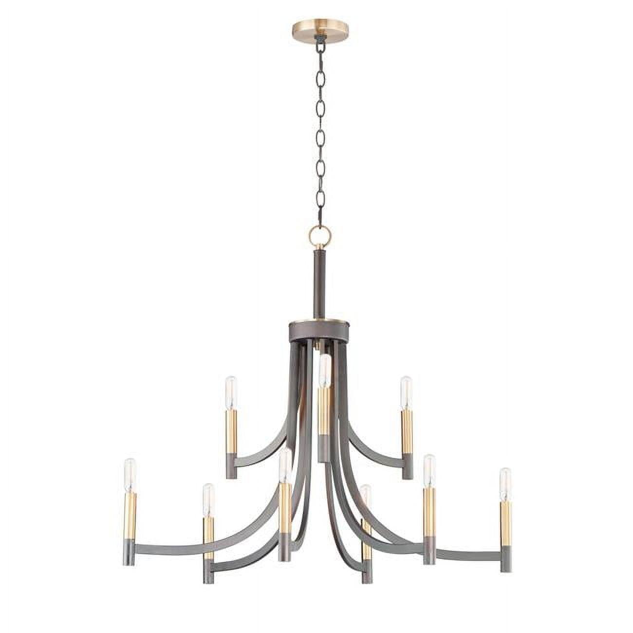 Maxim Lighting Lyndon 9 - Light Chandelier in  Bronze/Antique Brass