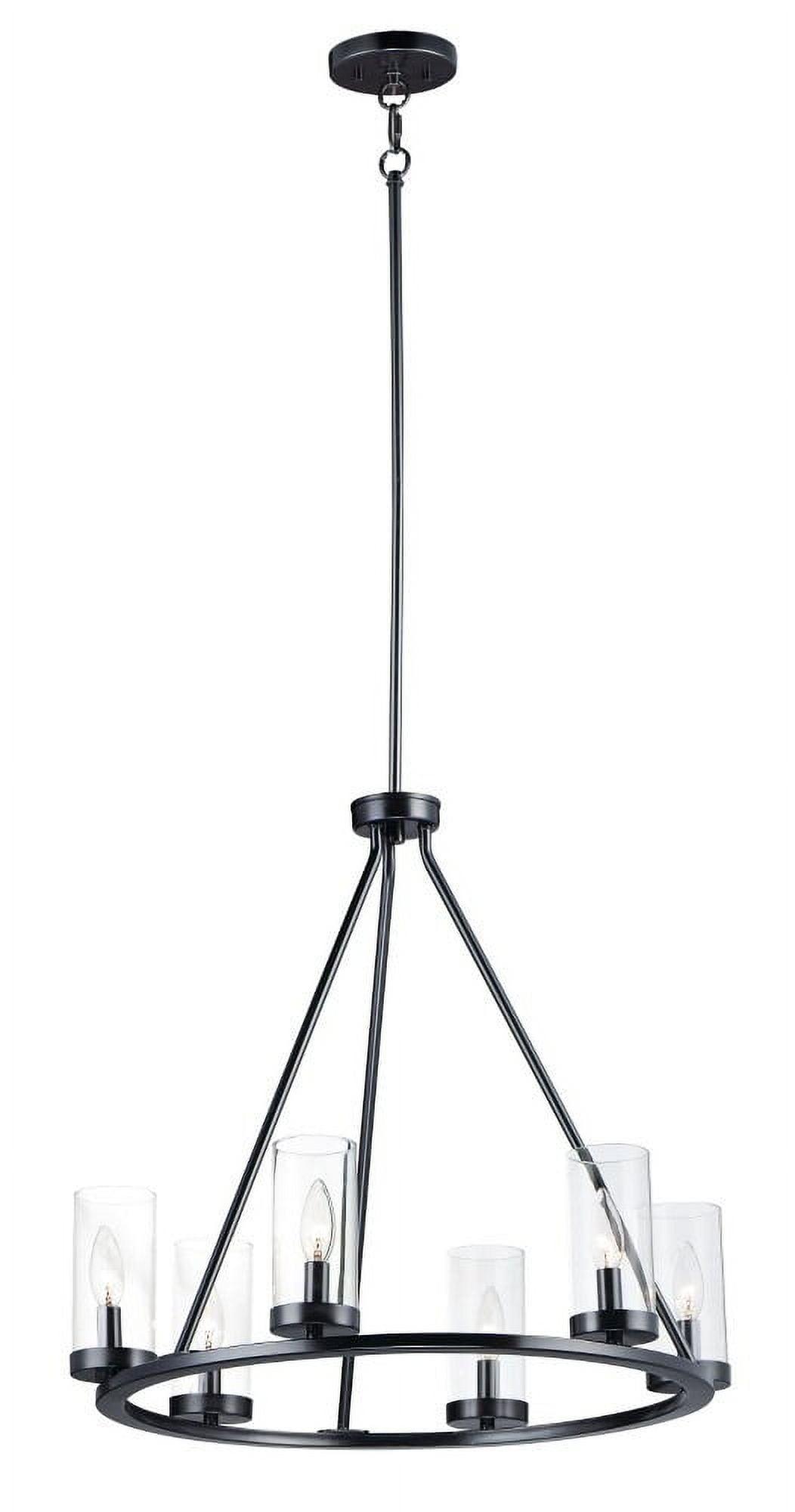 25255CLBK-Maxim Lighting-Sentinel - 6 Light Chandelier-22.75 Inches Tall and 24 Inches Wide-Black Finish    -Traditional Installation