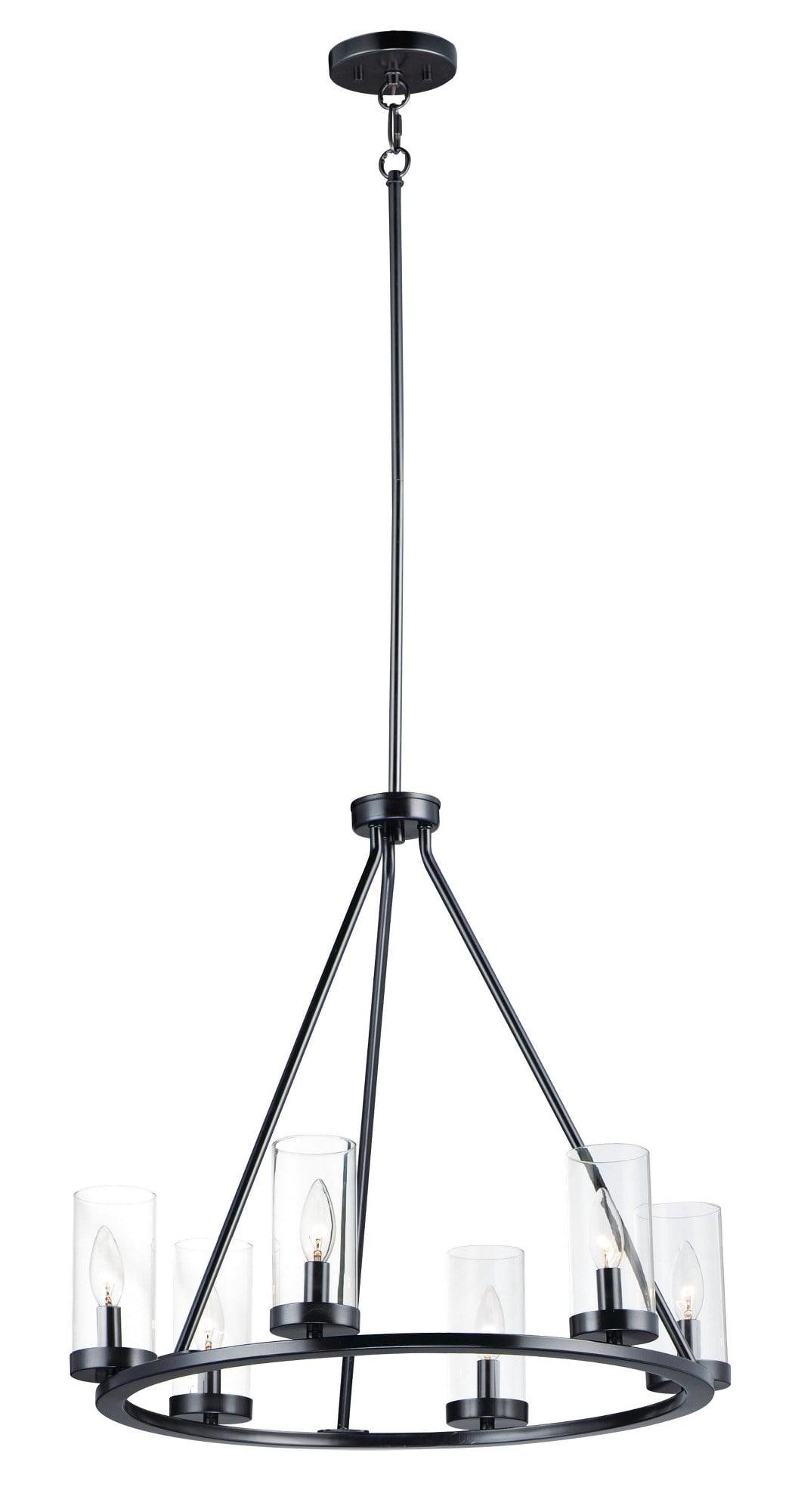 25255CLBK-Maxim Lighting-Sentinel - 6 Light Chandelier-22.75 Inches Tall and 24 Inches Wide-Black Finish    -Traditional Installation