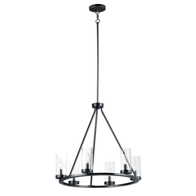 25255CLBK-Maxim Lighting-Sentinel - 6 Light Chandelier-22.75 Inches Tall and 24 Inches Wide-Black Finish    -Traditional Installation