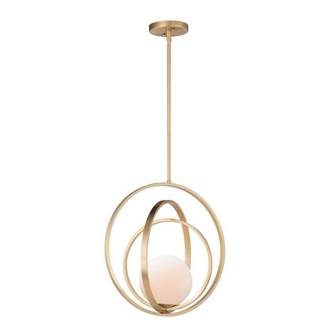 Maxim 26054SWSBR 18 in. Coronet One-Light Single Pendant Ceiling Light, Satin Brass