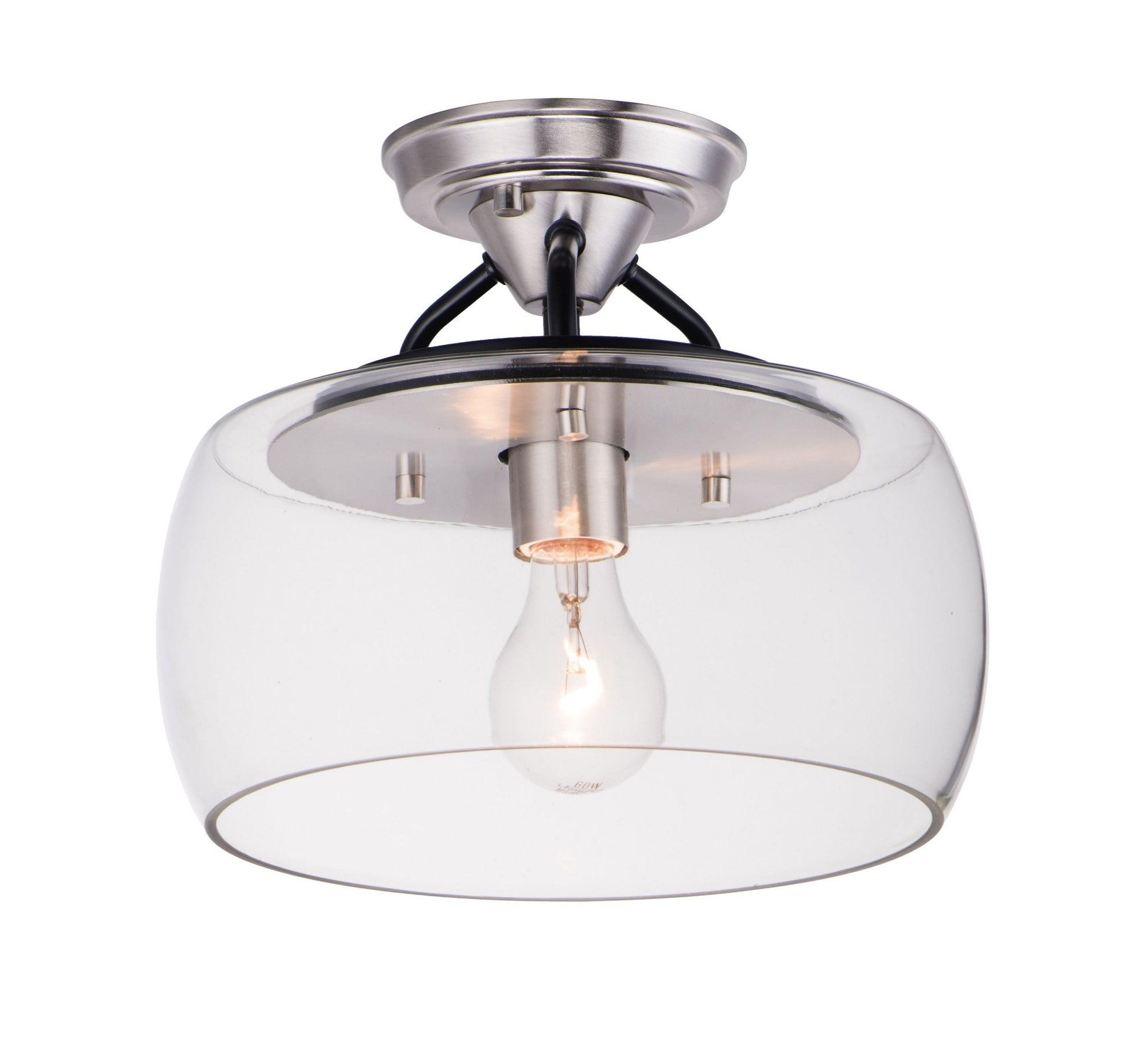 Maxim Lighting Goblet 1 - Light Semi-Flush Mount in  Black/Satin Nickel
