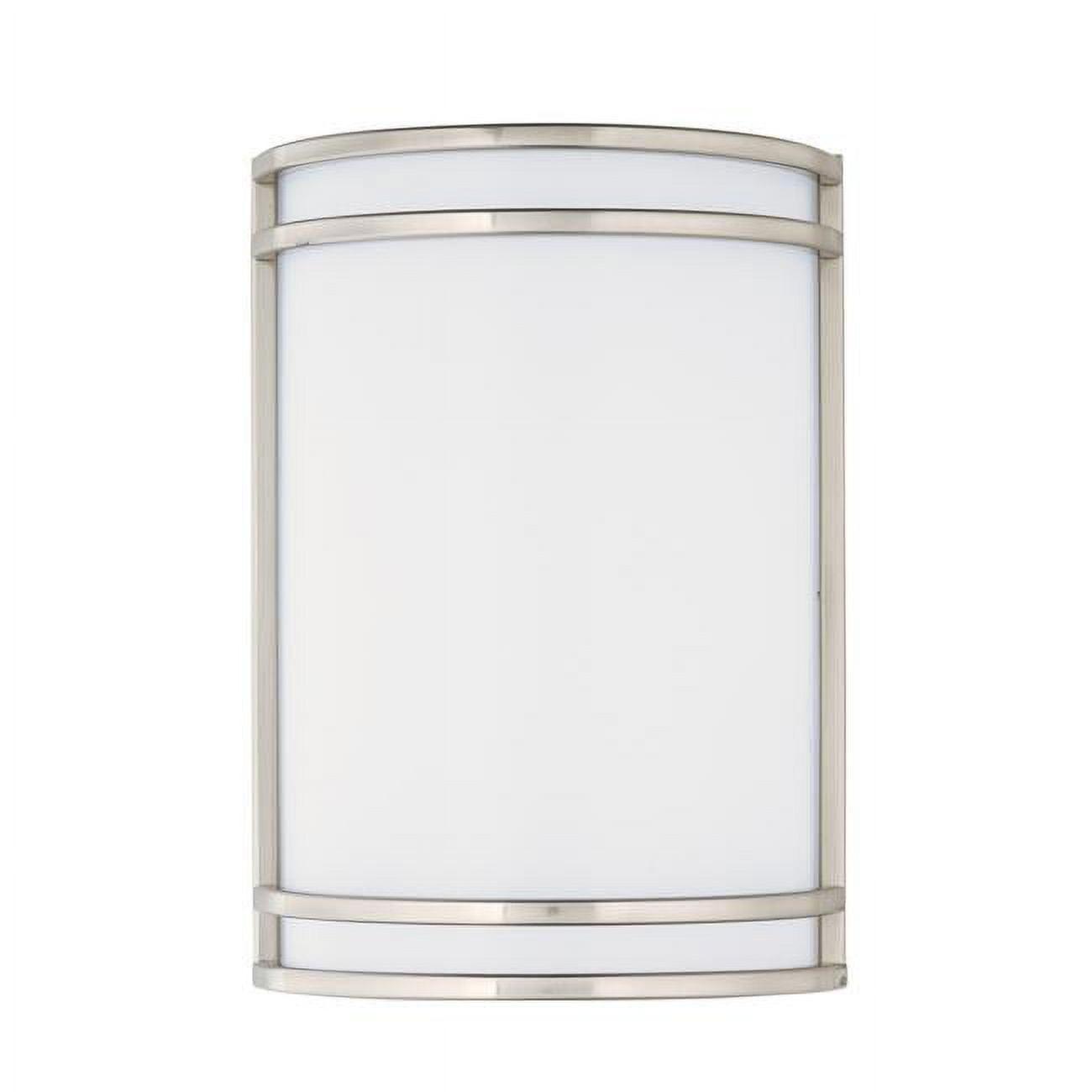 Sleek Satin Nickel 10" LED Wall Sconce with White Glass Shade