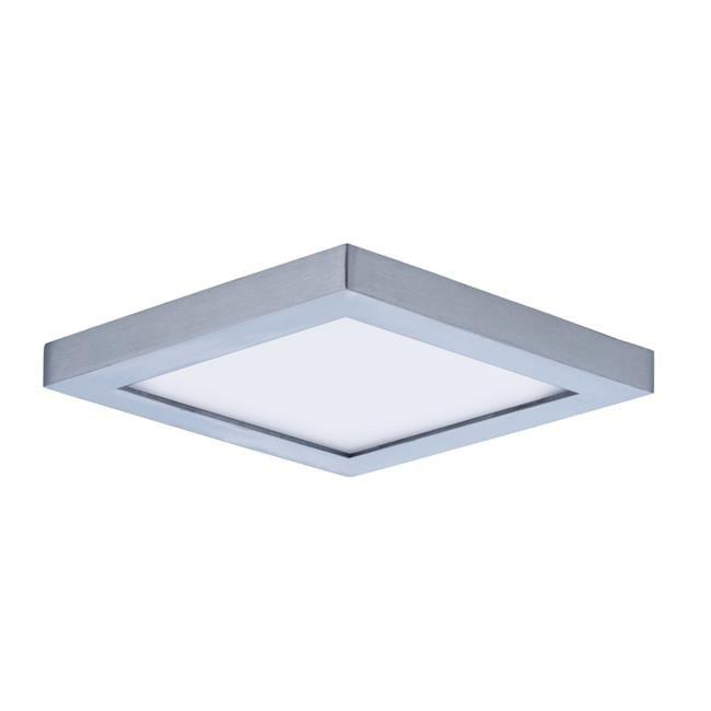 Sleek Satin Nickel 4.5" Square LED Flush Mount for Indoor/Outdoor