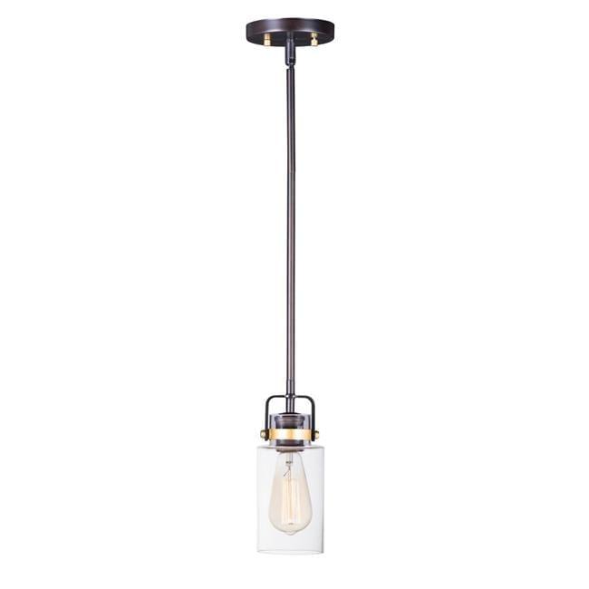 Maxim 91070CLBZGLD 5 in. Magnolia One-Light Mini Pendant Ceiling Light, Bronze & Gold