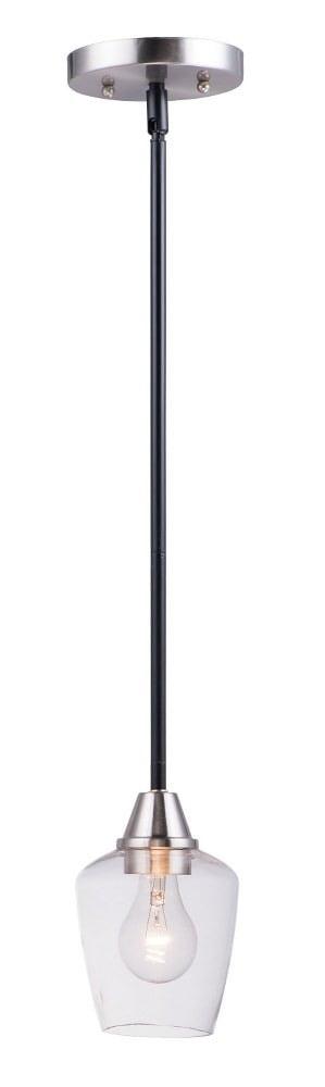 Maxim 96120CLBKSN 5 in. Goblet One-Light Mini Pendant Ceiling Light, Black & Satin Nickel