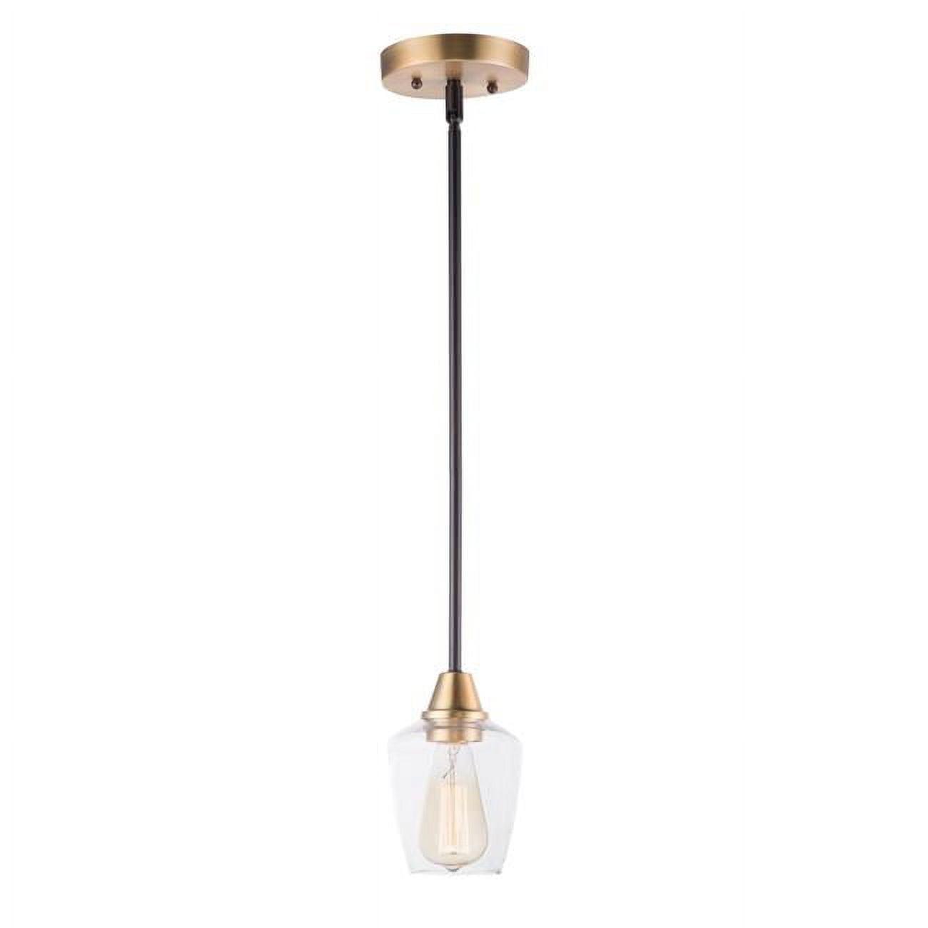 Elegant Goblet Mini Pendant Light in Satin Nickel and Antique Brass