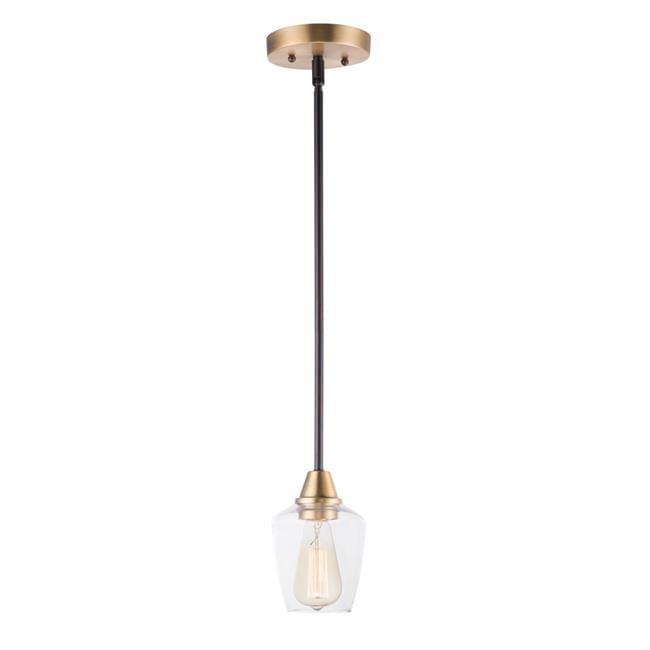 Maxim 96120CLBZAB 5 in. Goblet One-Light Mini Pendant Ceiling Light, Bronze & Antique Brass