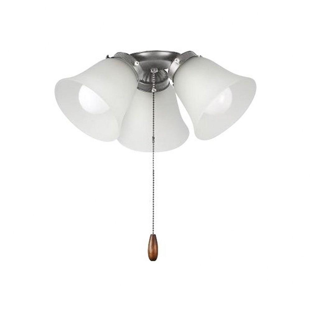 Satin Nickel 13.5'' 3-Light LED Ceiling Fan Light Kit