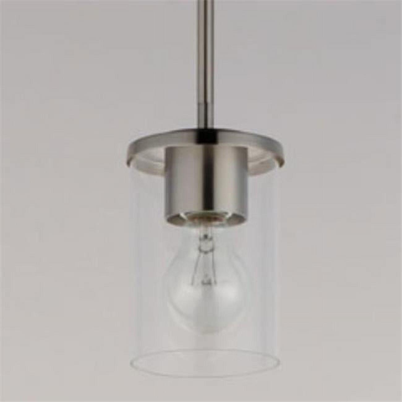 Corona Satin Nickel 5'' Mini Pendant with Glass Shade