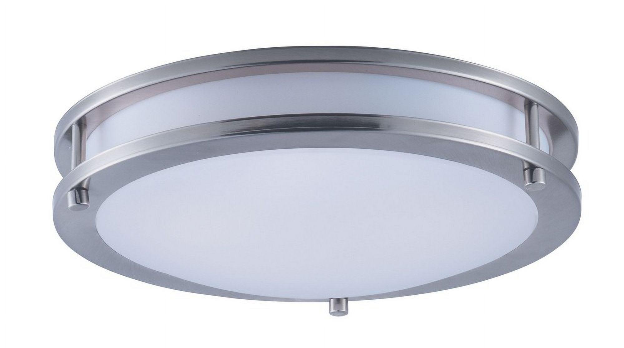 Sleek Satin Nickel LED Flush Mount with White Glass