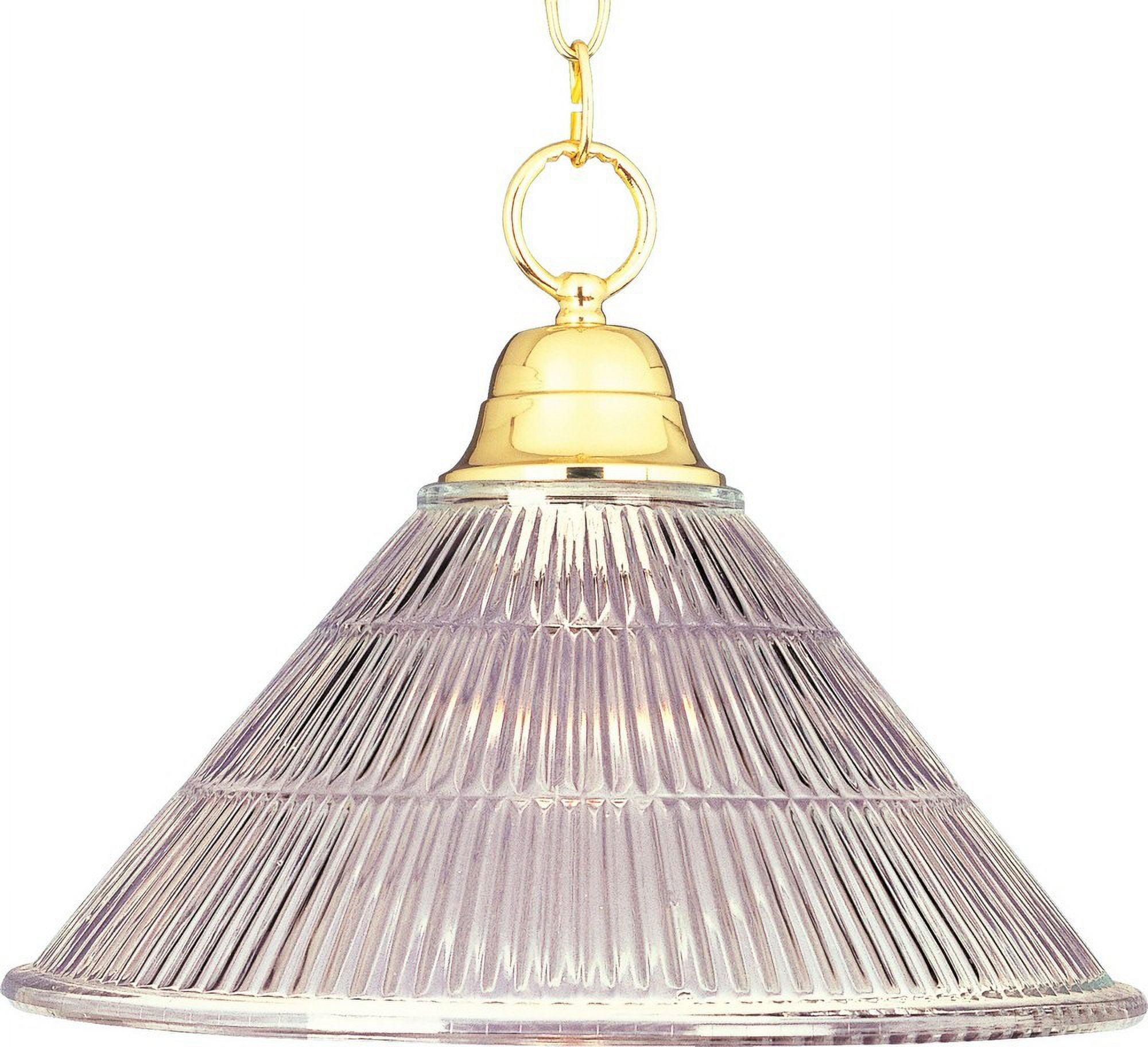 Elegant Polished Brass Inverted Bowl Pendant Light, 11.5" H x 15" W