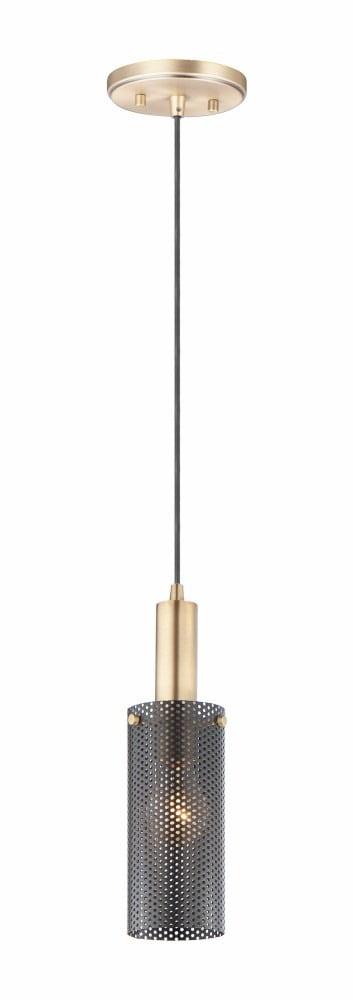 Matte Black and Satin Brass 3.5" Mini Globe Pendant Light