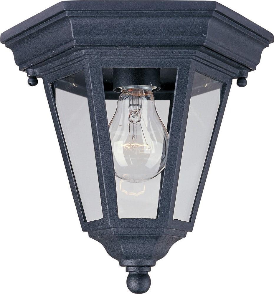 Westlake Black Aluminum and Glass Outdoor Flush Mount Light