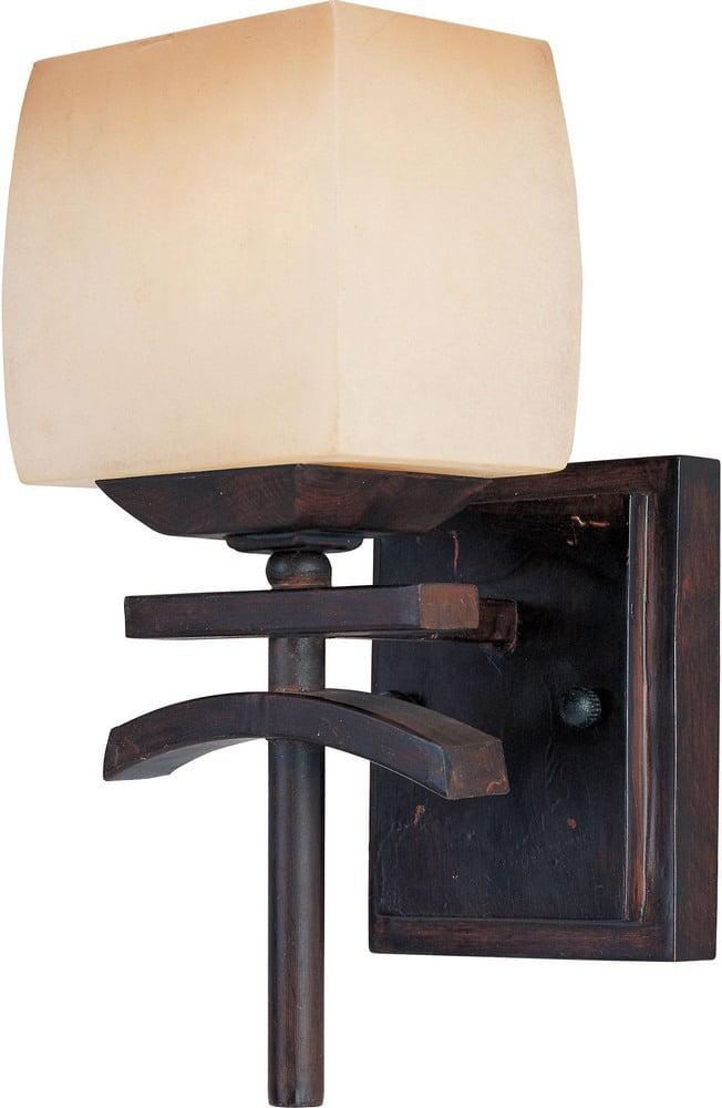 Asiana Far East Style Dimmable Wall Sconce in Roasted Chestnut