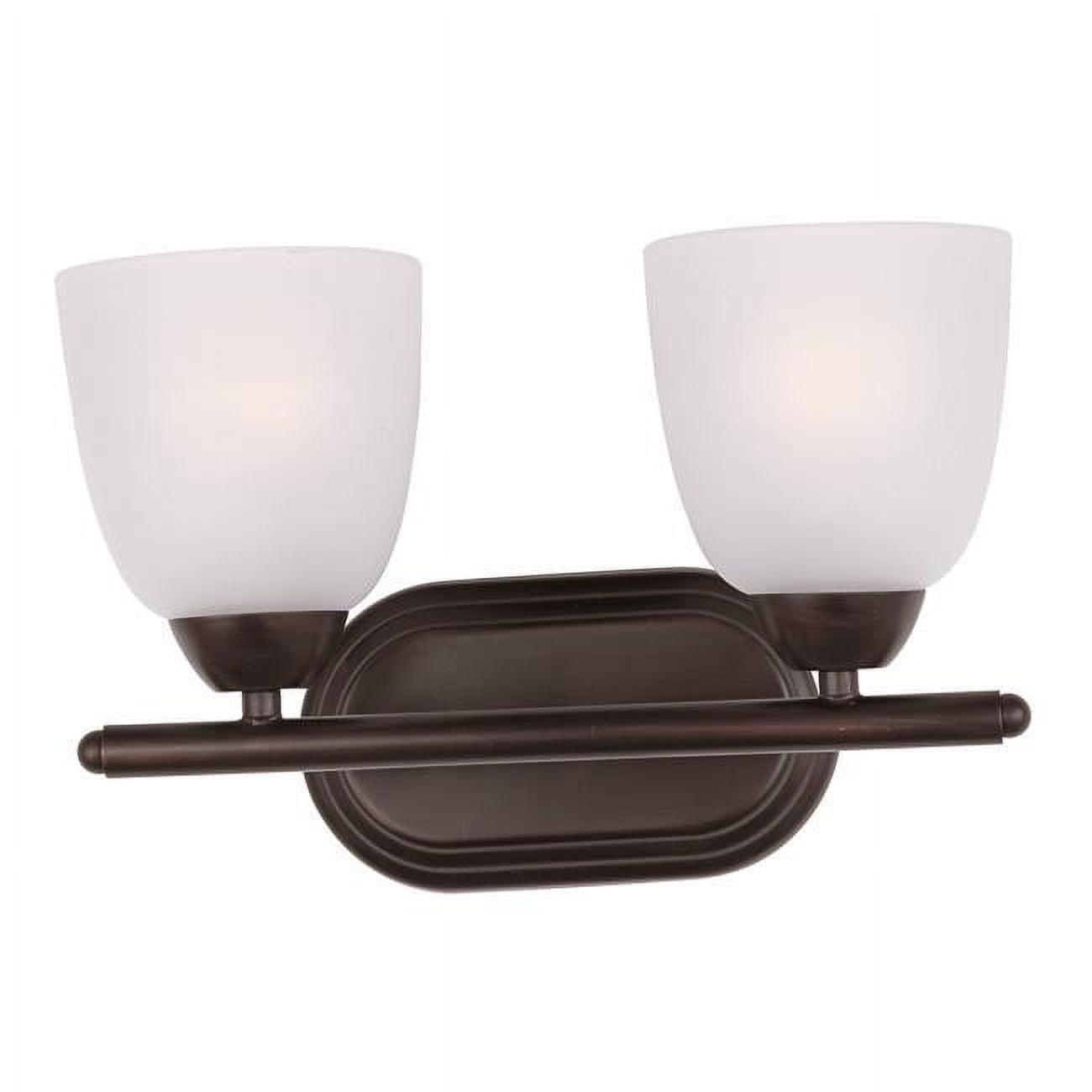 Bronze 2-Light Frosted Glass Outdoor Wall Sconce