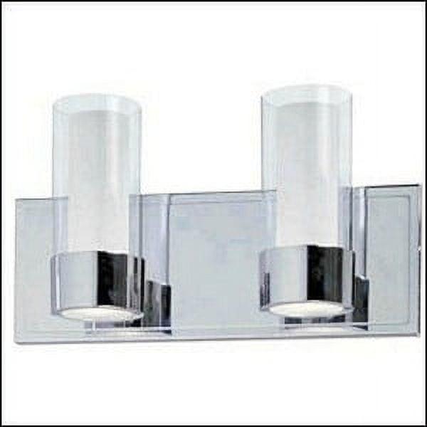 Polished Chrome 2-Light Glass Shade Bath Vanity