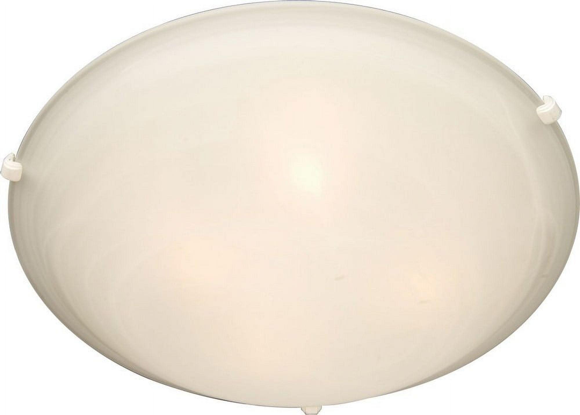 White Marble Glass 2-Light Indoor Flush Mount