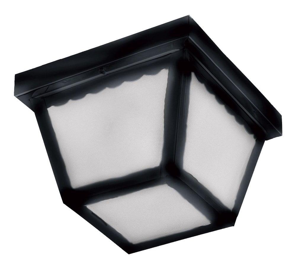 Maxim Black Frosted Glass 2-Light Outdoor Ceiling Mount