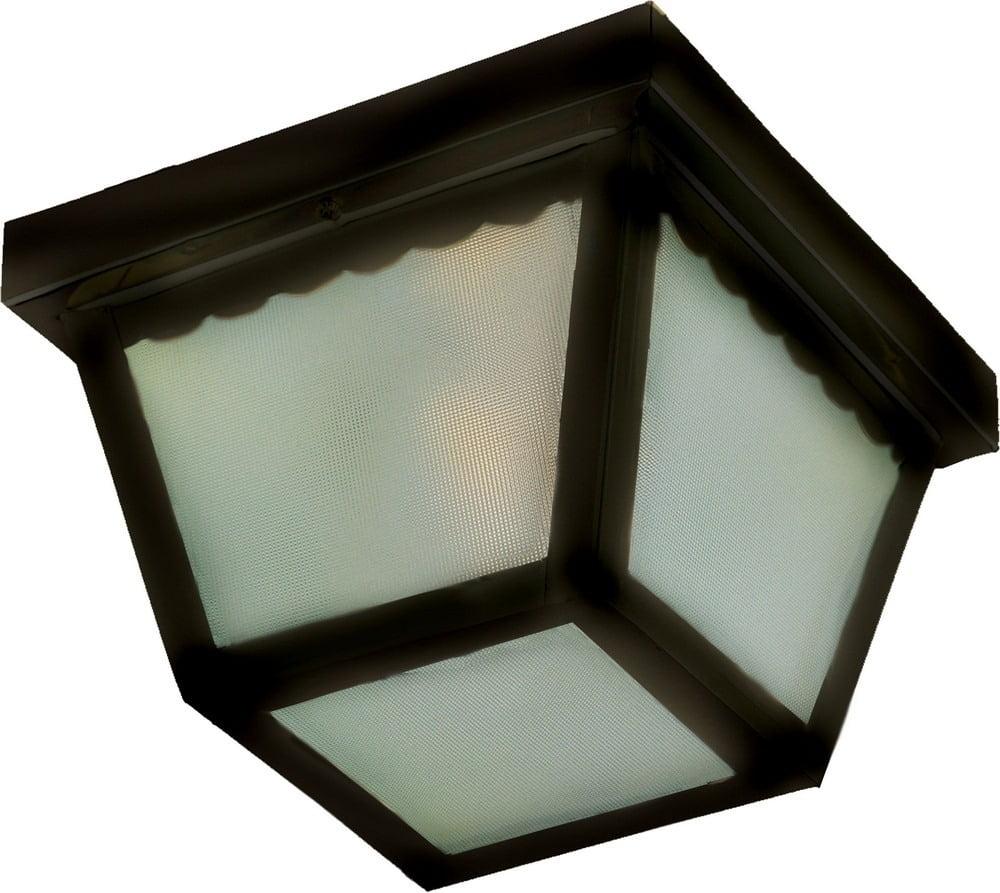 Maxim Black Frosted Glass 2-Light Outdoor Ceiling Mount