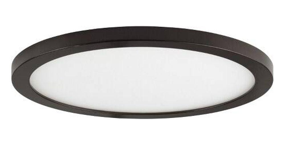 Bronze Edge-Lit LED Round Flush Mount for Indoor/Outdoor Use