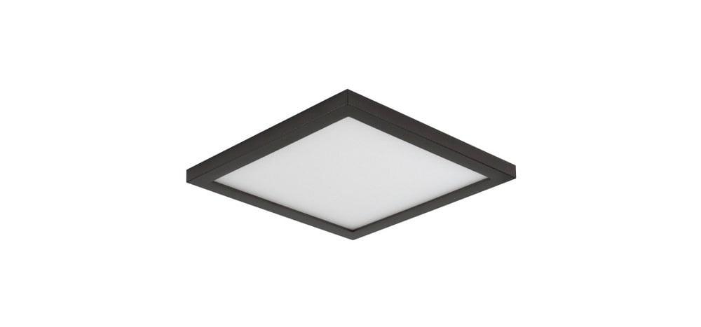 Bronze LED Square Flush Mount with White Glass Shade