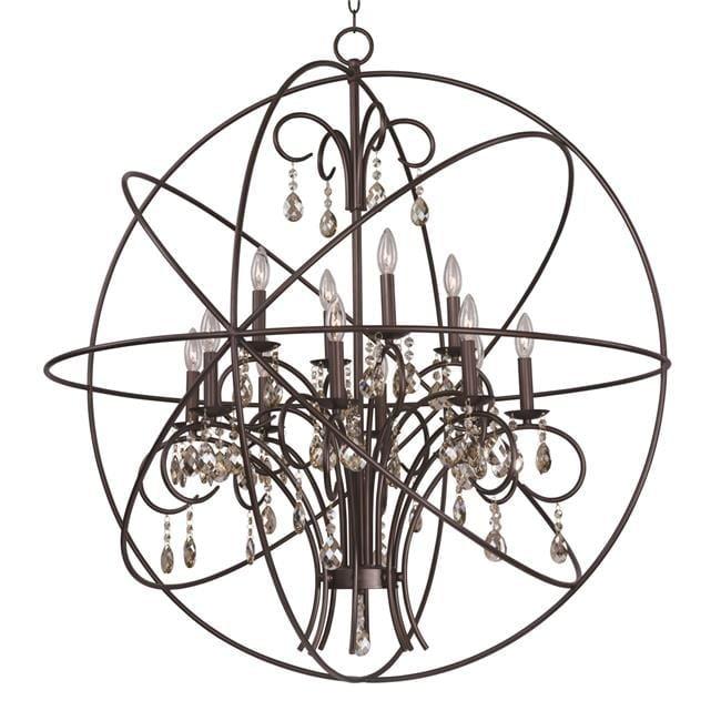 -Twelve Light Pendant In Modern Style-40 Inches Wide By 43.5 Inches High-Oil Rubbed Bronze Finish    -Traditional Installation Maxim Lighting 25147Oi