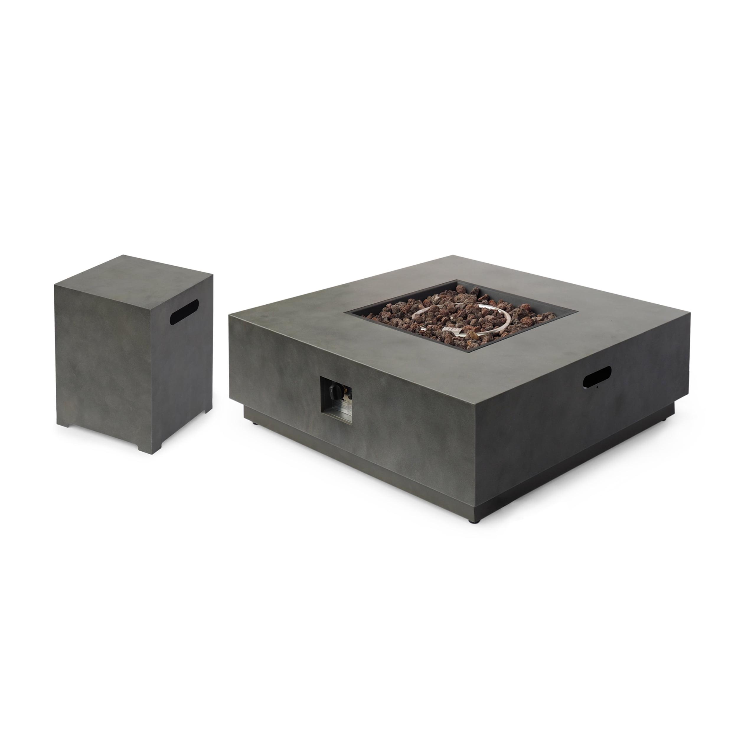 Maxim Outdoor 40-Inch Square Fire Pit with Tank Holder, Concrete