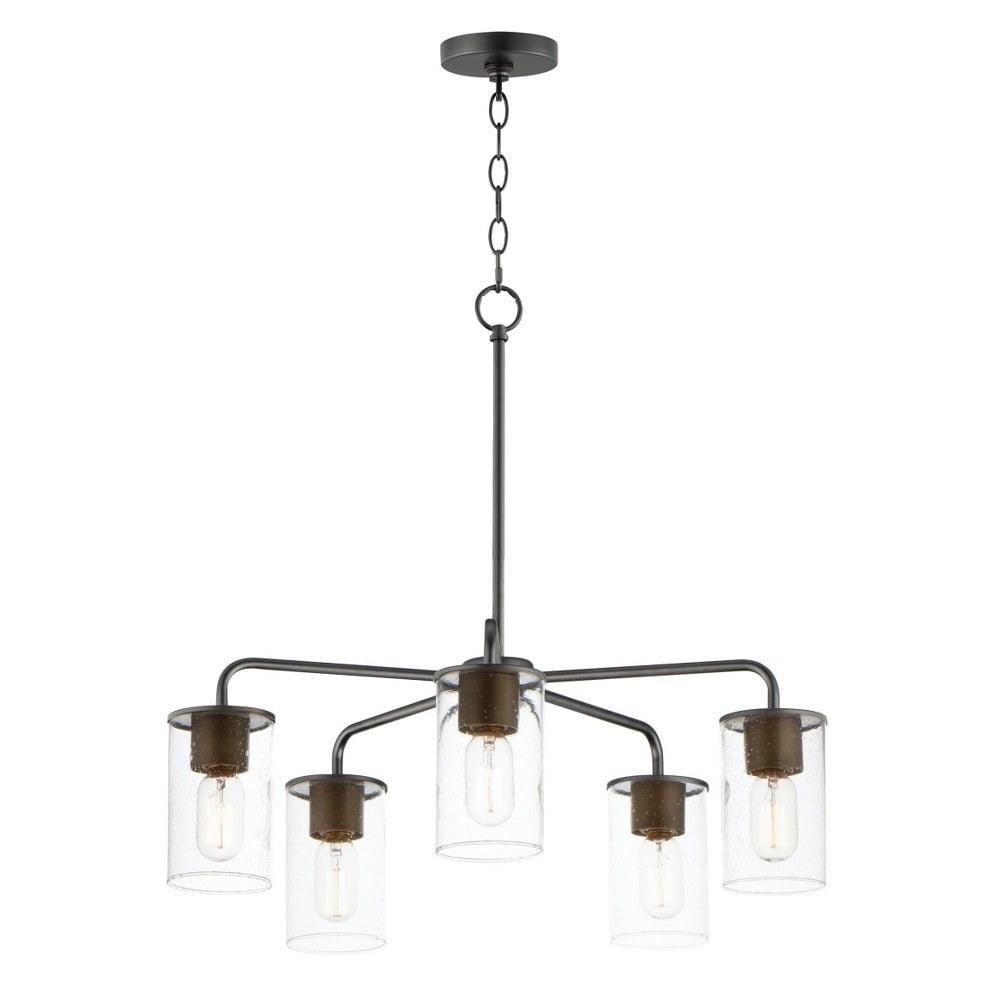 Maxim Lighting - Sleek - 5 Light Chandelier-Antique Brass/Black Finish