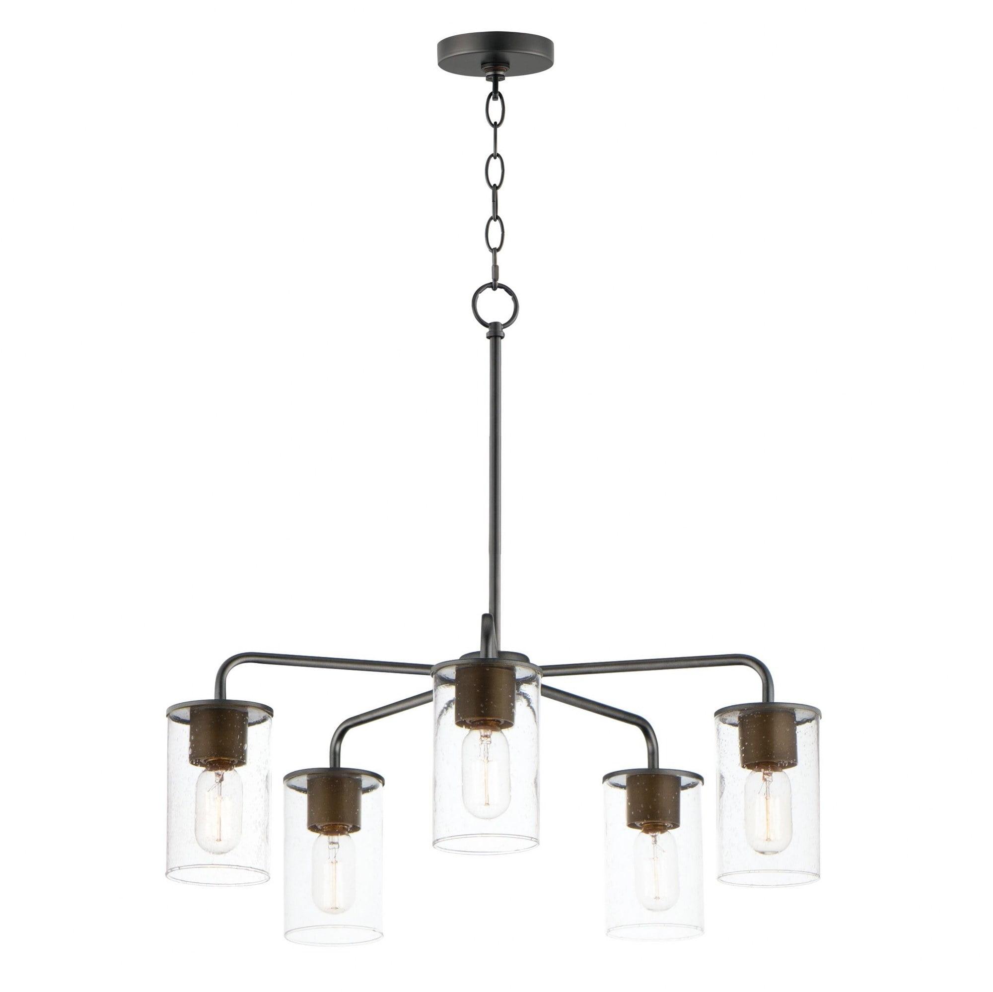 Maxim Lighting - Sleek - 5 Light Chandelier-Antique Brass/Black Finish