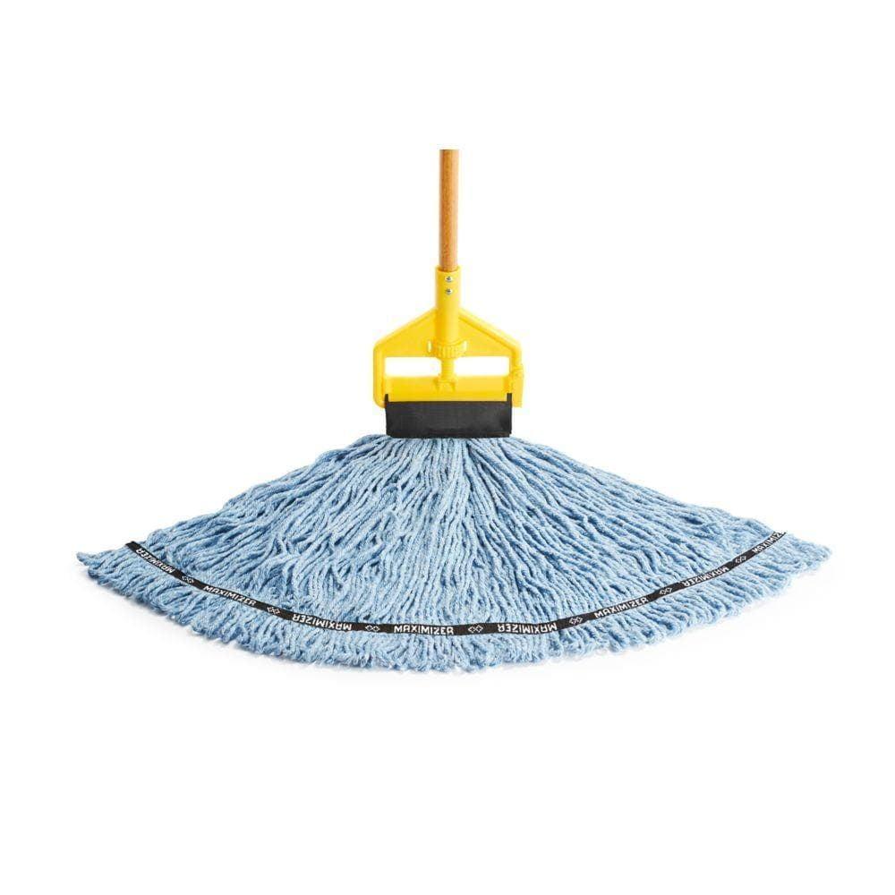 Maximizer Blue Blended String Mop with Wooden Handle