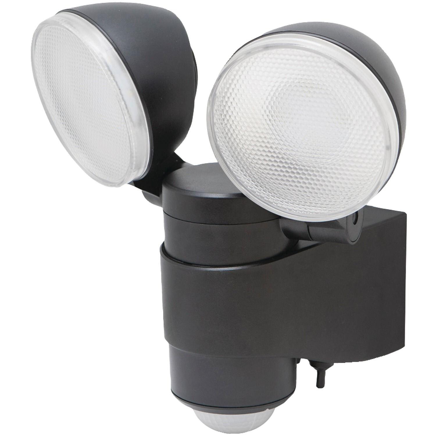 Dual Head LED Security Spotlight, Motion-Sensor, Battery-Powered, Black