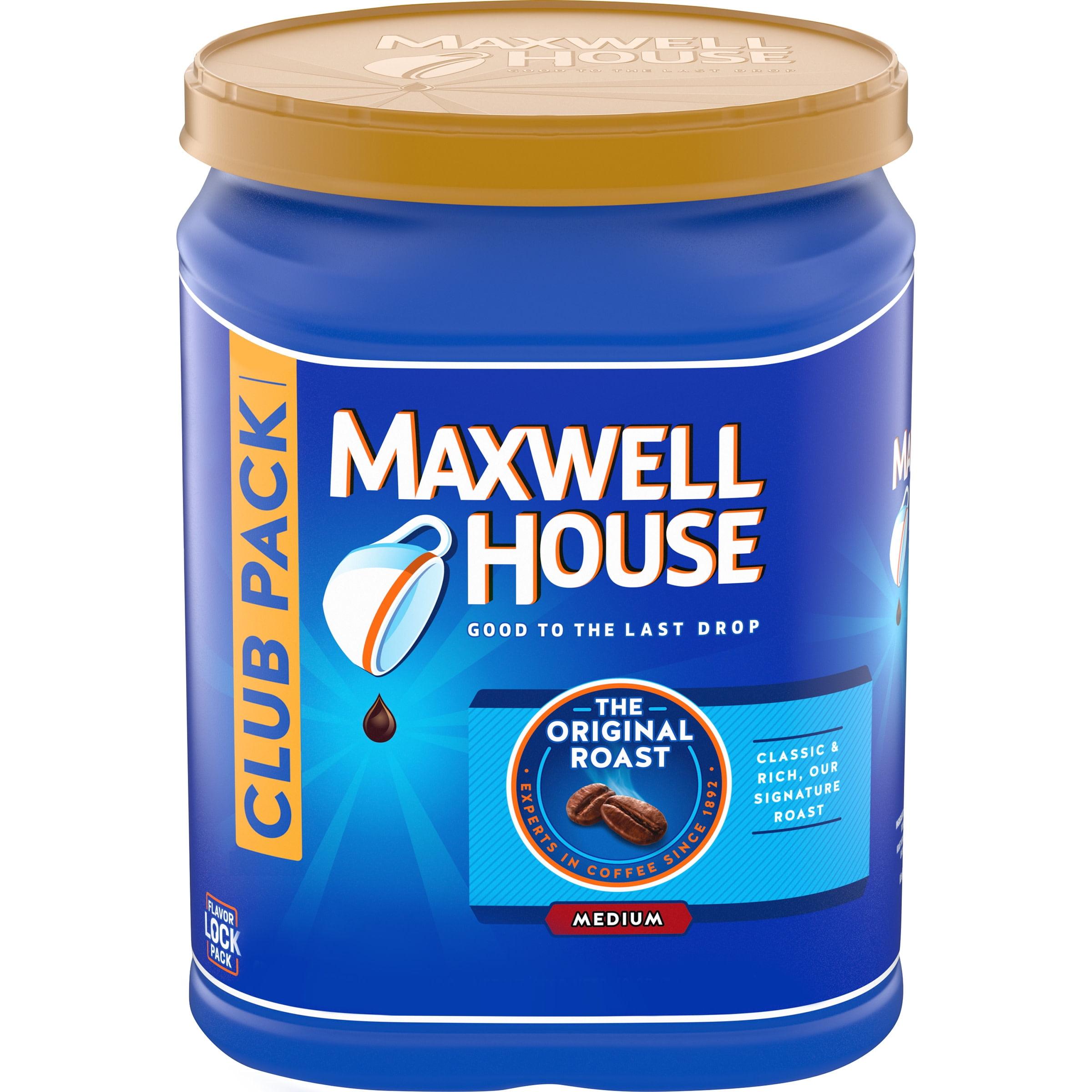 Maxwell House Medium Roast Original Roast Ground Coffee Club Pack, 48 oz. Canister