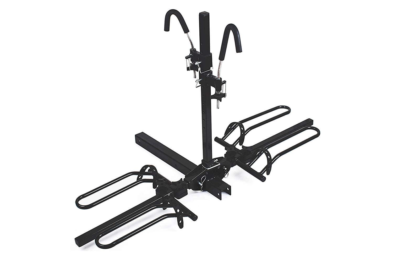 Black Steel Hitch Mount Platform Style 2-Bike Rack