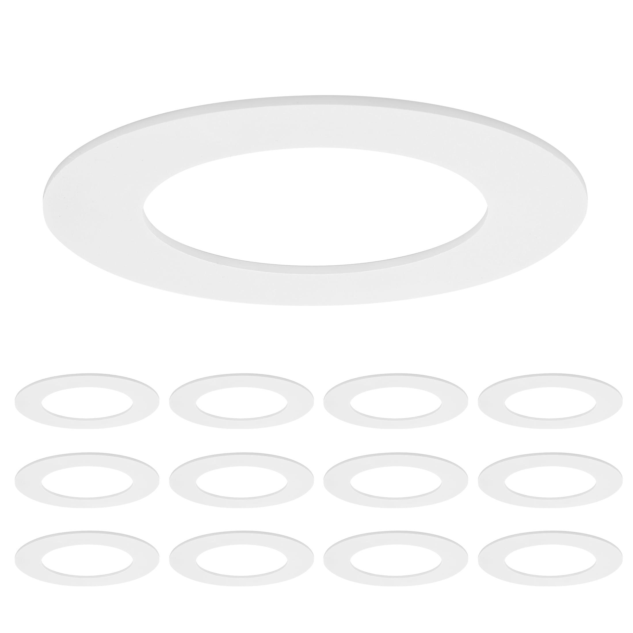 Maxxima 12 Pack 4 in. Goof Rings for Recessed Lights, Can or Canless Lighting Round Downlight Trim Ring, Outer Diameter 6.7” Inner Diameter 4.25”, Durable Plastic Design, White Extended Trim