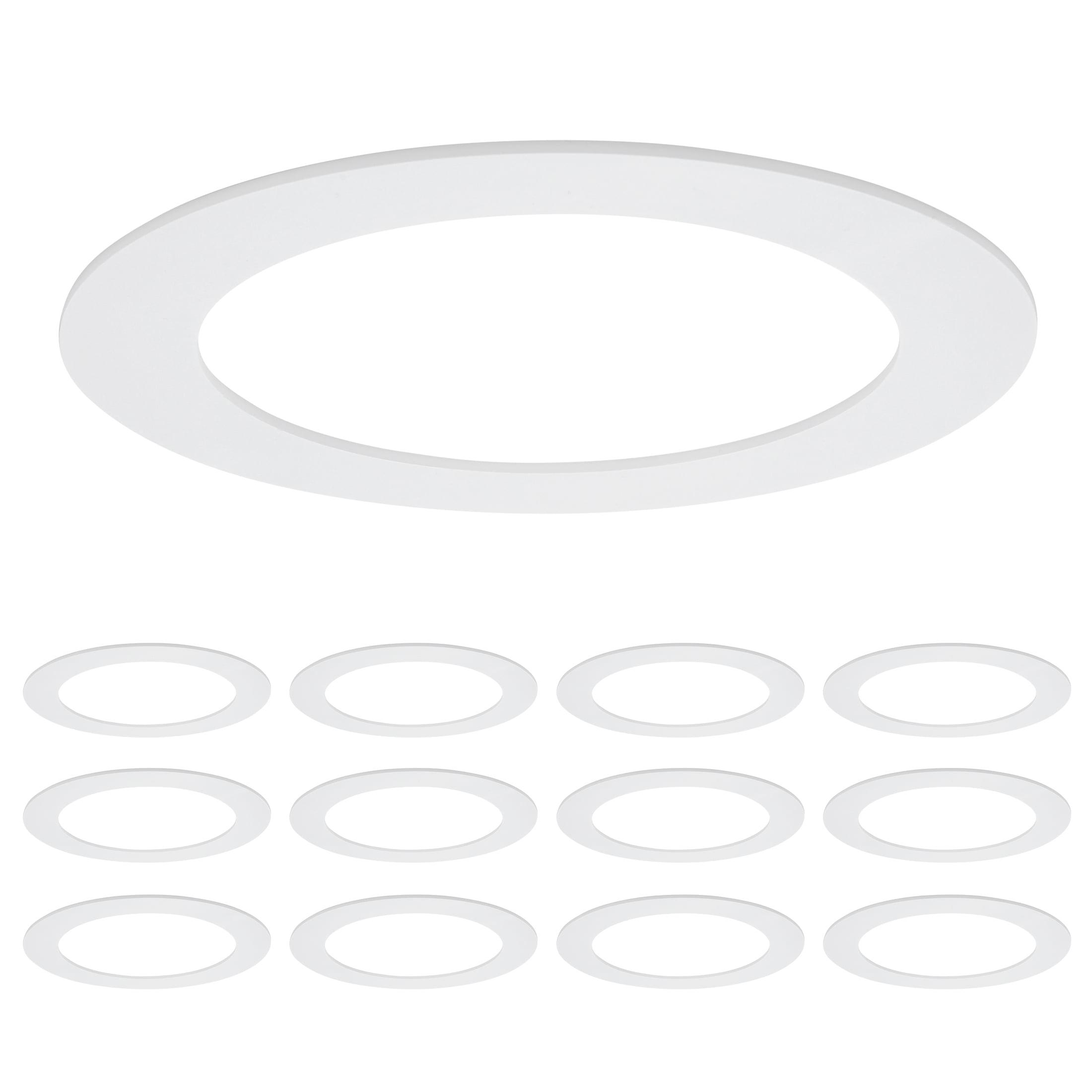 Maxxima 12 Pack 6 in. Goof Rings for Recessed Lights, Can or Canless Lighting Round Downlight Trim Ring, Outer Diameter 8.6” Inner Diameter 6.22”, Durable Plastic Design, White Extended Trim