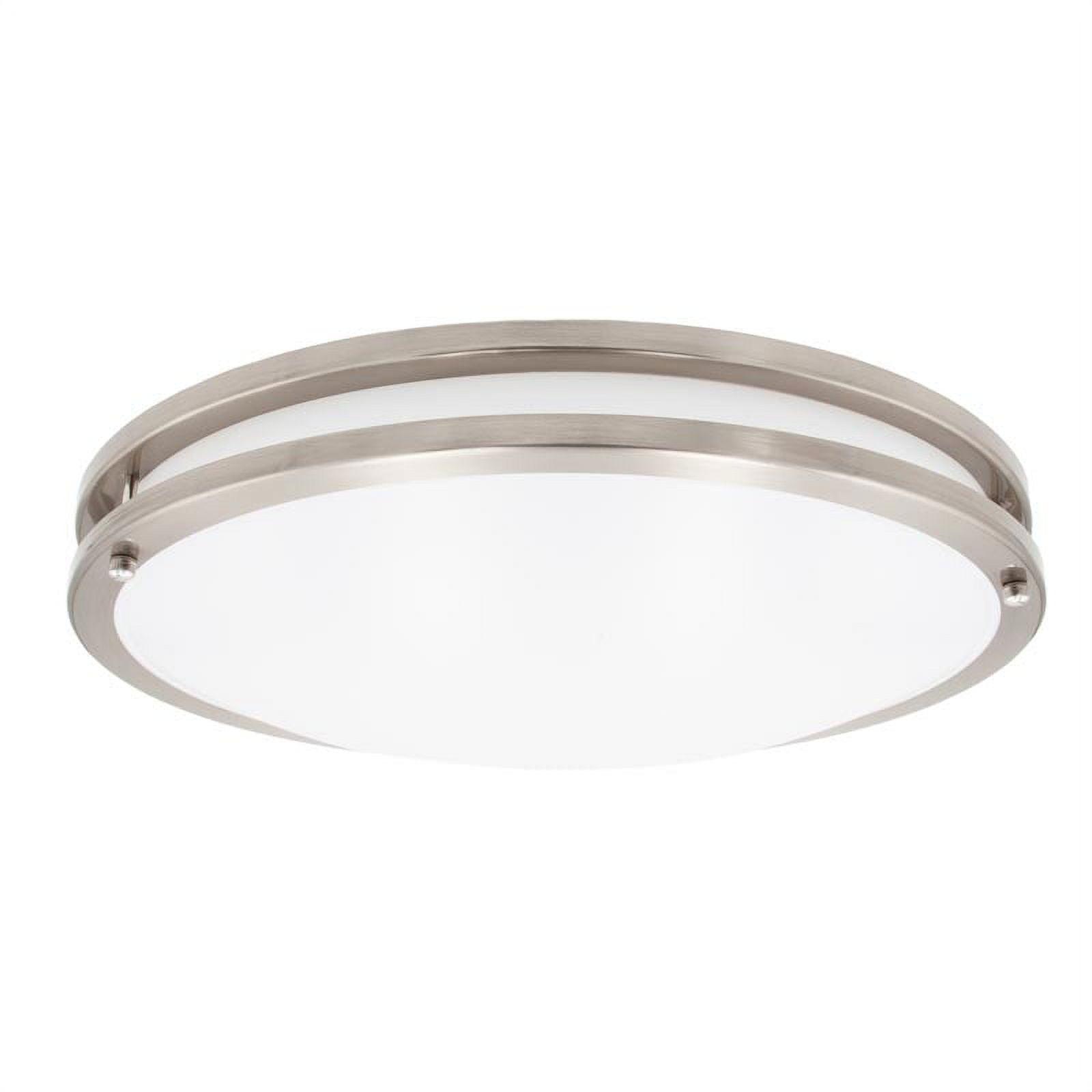 16-Inch Satin Nickel LED Flush Mount Ceiling Light