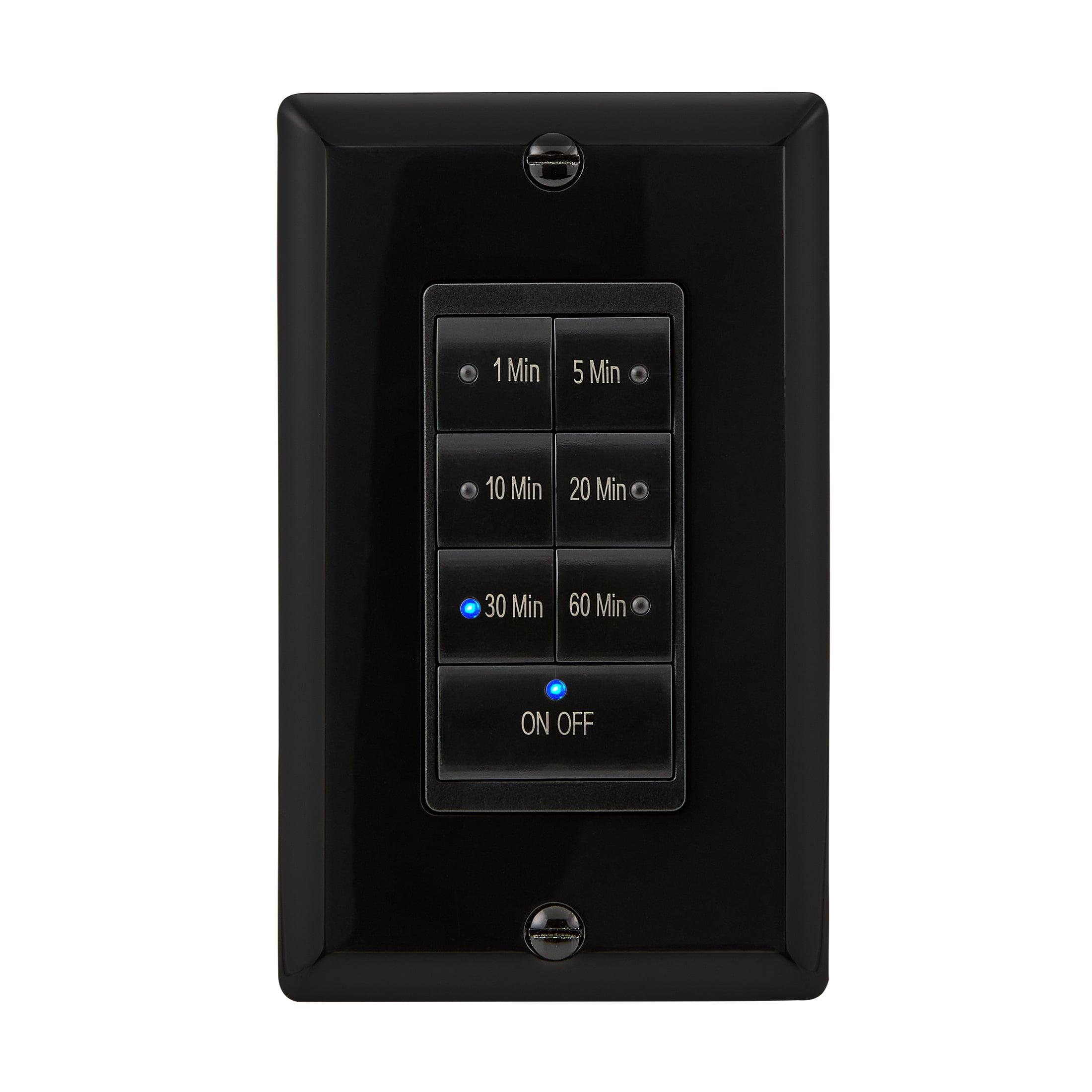 Black 7-Button Countdown Timer Switch with LED Indicator