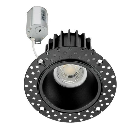 Maxxima 2 in. Trimless Slim Round Recessed Anti-Glare LED Downlight, Black, Canless IC Rated, 600 Lumens, 5 CCT 2700K-5000K