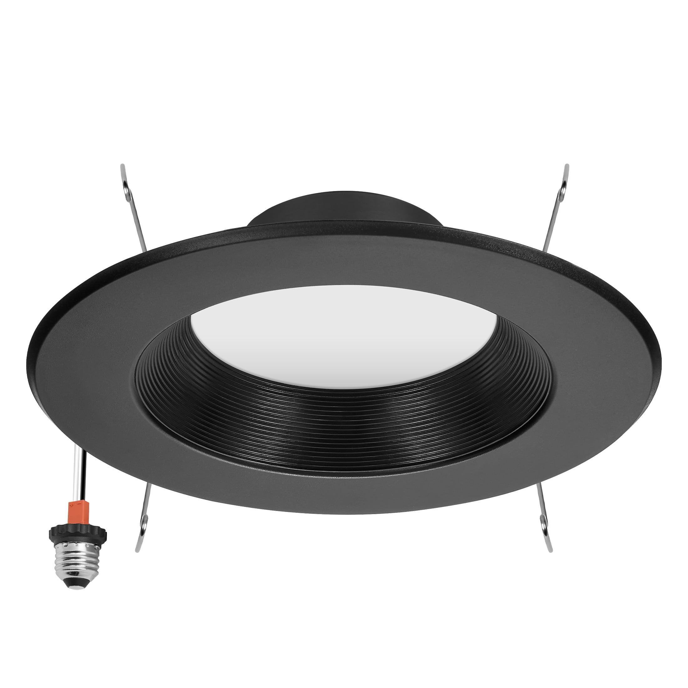 Maxxima 5" & 6" 5 CCT Retrofit LED Downlight - 1100 Lumens, E-26 Quick Connect, Dimmable, Black Trim.