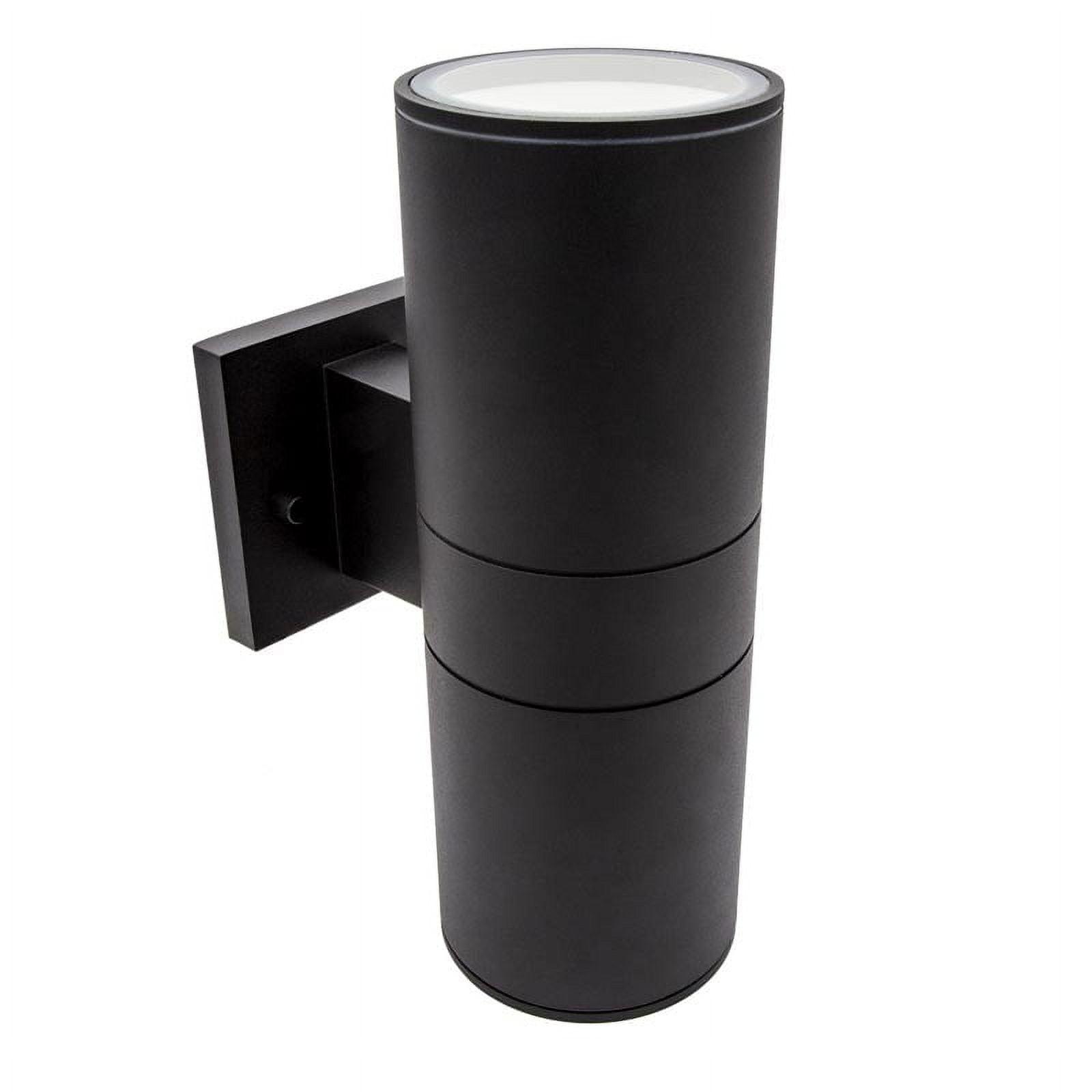 Maxxima Cylinder LED Outdoor Wall Light - Modern Wall Wash Up and Down Porch Light, 24 Watt, 1680 Lumens, 3000K Warm White, Wall Mounted Sconce, Ideal for Backyard, Porch, or Accent Lighting - Black