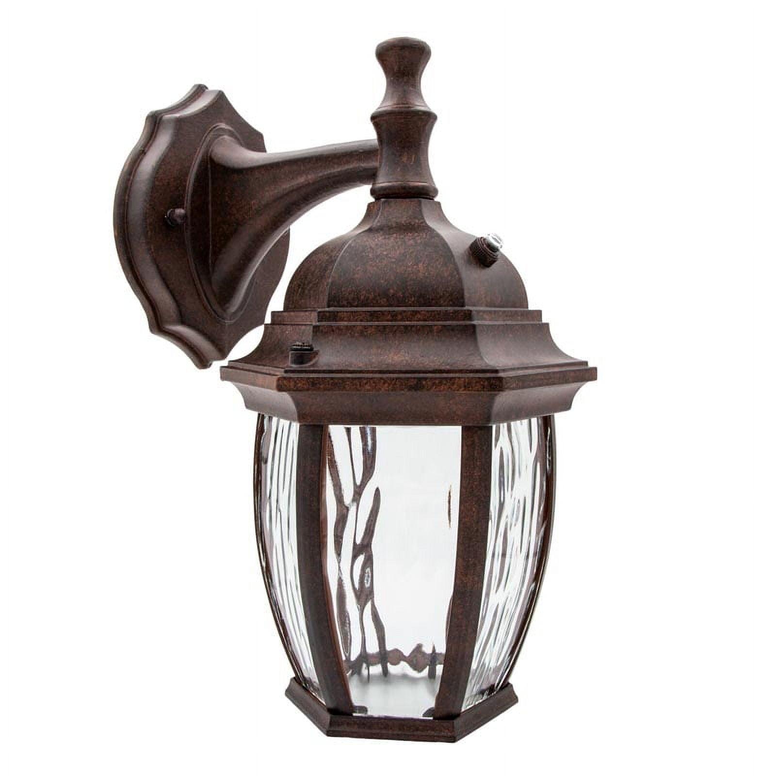 Aged Bronze LED Outdoor Wall Light with Clear Water Glass