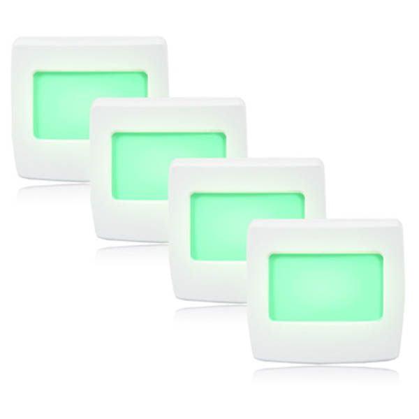 Mini Green LED Always On Night Light for Kids - 4 Pack