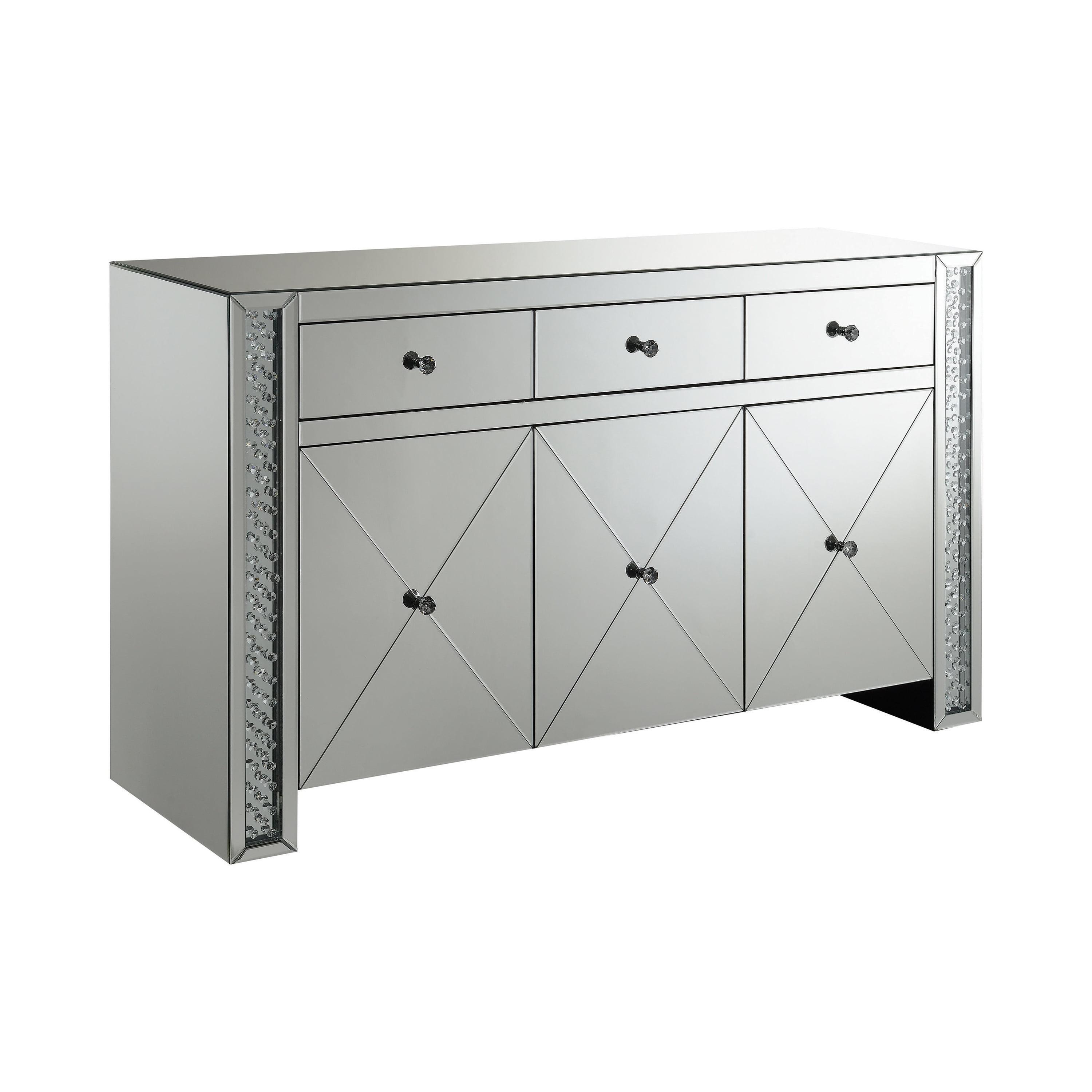 Fueyes Silver Transitional 3-Drawer Accent Cabinet